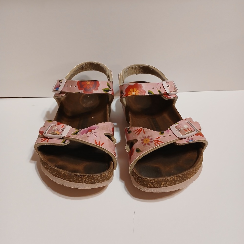 Birkenstock Girls Rio Birko-Flor Pink Floral Sandals Size 11.5 EU 29 - Picture 2 of 6